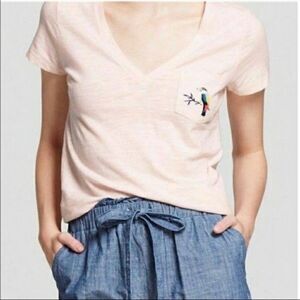 A New Day Embroidered Bird Light Pink Tee Size Medium